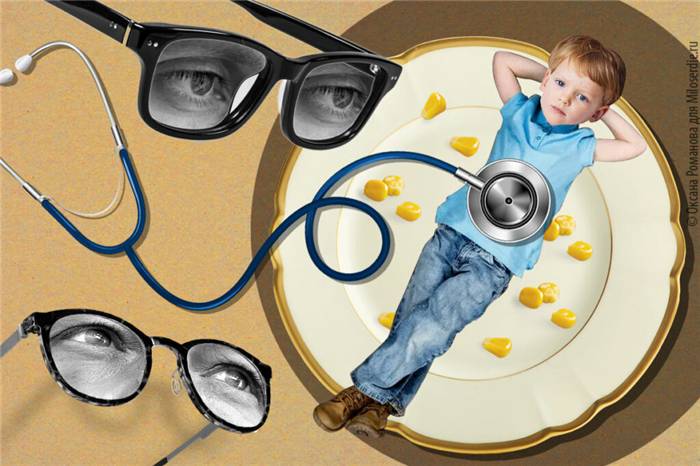 Collage. Essstörungen bei Kindern