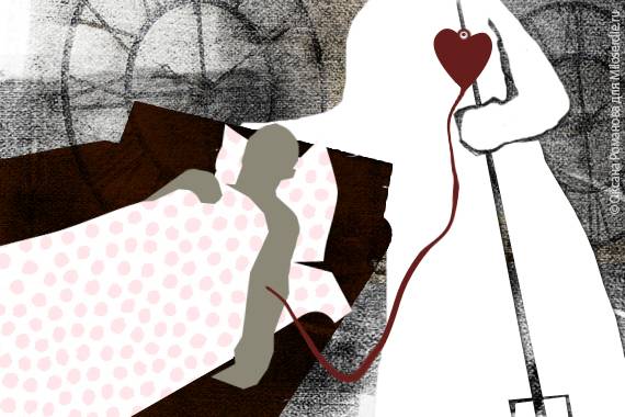 Illustration. Mein Mann ist tot und ich liebe ihn immer noch.