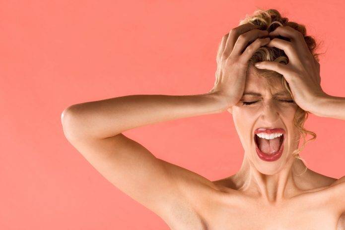 Eine Frau unter Stress.