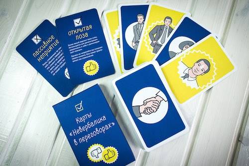 Das Kartenspiel "Nonverbalismus verhandeln