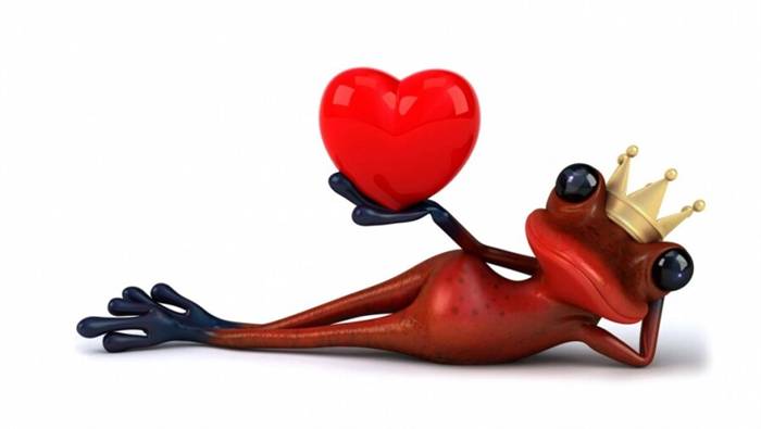 Ein Frosch mit einem Herz